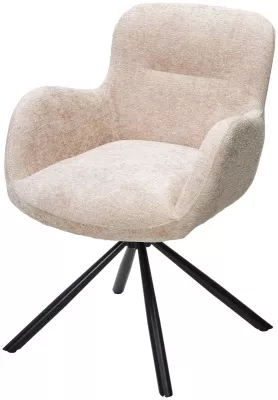 Стул KAROL 180 град. поворот. 3018-10 бежевый, шенилл/ черный каркас, ®DISAUR