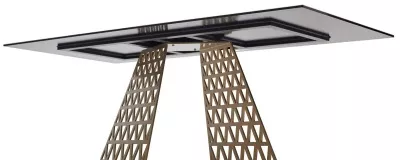 Стол ENNA 220 KL-188 Контрастный мрамор матовый, итальянская керамика/ каркас цвета шампань, ®DISAUR