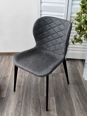 Стул КЛОД, цвет Kiprus-12 Темно-серый, искусственная замша / черный каркас М-City