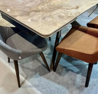 Стол EDER 160 GLOSS AMBER JADE SOLID CERAMIC / Орех, ®DISAUR