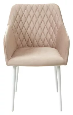 Стул BRANDY-X БЕЖЕВЫЙ #5/ белый каркас, велюр М-City
