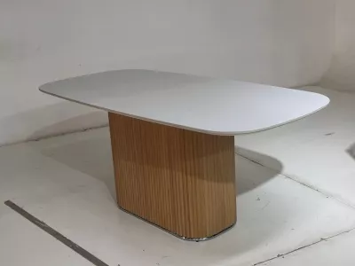 Стол TAMPA 180 цвет БЕЛЫЙ, керамика / Каркас OAK, ®DISAUR