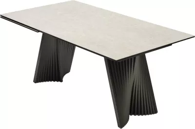 Стол YOAKIM 180 TL-102 Бежевый мрамор, испанская керамика / Темно-серый каркас, ®DISAUR