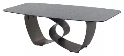 Стол ТОВЕ (TOVE) 240 цвет ЧЕРНЫЙ (GREY), стекло BUBBLE  / Шоколадное золото  ®DISAUR