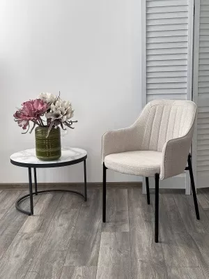 Стул WILSON Daly-02 светло-бежевый, ткань / черный каркас, ®DISAUR