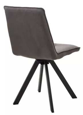 Стул BRONX, 360 град. поворот. B28 Темно-серый, велюр / черный каркас, М-City