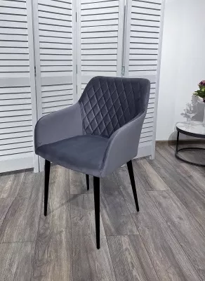 Стул BRANDY-X СЕРЫЙ #27, велюр / черный каркас М-City