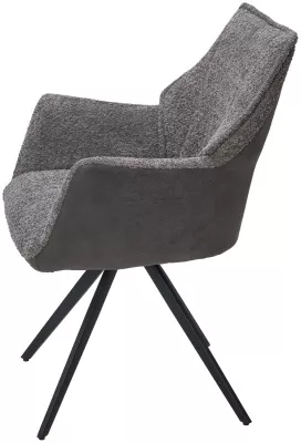 Стул BREVIS 180 град. поворот. XD841-16 Серый, букле/ GINO-457 Серый, ткань/ Черный, ®DISAUR