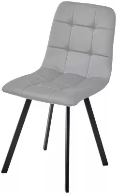 Стул РИЧИ, цвет H-09 Светло-серый, велюр / черный каркас