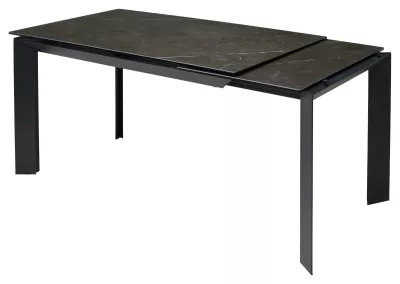 Стол КРЕМОНА (CREMONA 140 цвет KL-116 Черный мрамор матовый, итальянская керамика/ ЧЕРНЫЙ, ®DISAUR