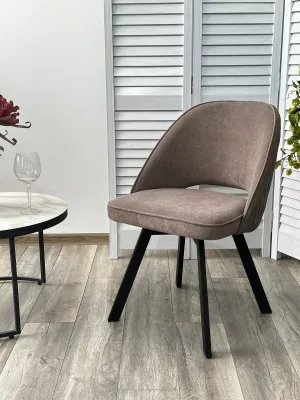 Стул DUNA 360 град. поворот. B5 Капучино, велюр / черный каркас, М-City