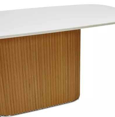 Стол TAMPA 180 цвет БЕЛЫЙ, керамика / Каркас OAK, ®DISAUR