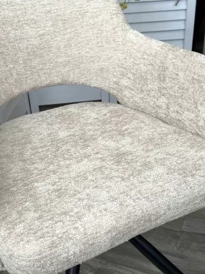 Стул NURI 180 град. поворот. 3018-10 бежевый, шенилл/ черный каркас, ®DISAUR