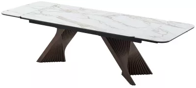 Стол МАНХЭТТЕН 200 цвет СВЕТЛЫЙ БЕЖ ( DRAC COLD XLIM), керамика / Орех Карни натуральный