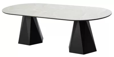Стол ОРФЕЙ  240 нераскладной цвет ОНИКС (ONYX SABLE PULIDO), керамика / Черный каркас