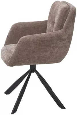 Стул ФЕДЕРИКО ДАНС 180 град. поворотный, NORDIC 35 Серо-коричневый / Черный каркас, M-City