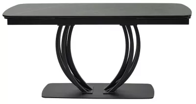 Стол MATERA 160 NERO KL-116 Черный мрамор матовый, итальянская керамика/ черный каркас, ®DISAUR