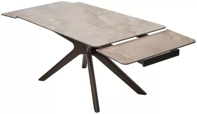 Стол EDER 160 GLOSS AMBER JADE SOLID CERAMIC / Орех, ®DISAUR