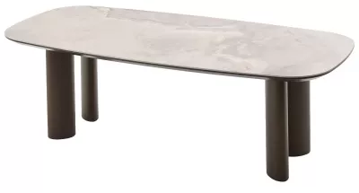 Стол ГАРДЕ (GARDE) 239 цвет Бежевый мрамор CA036, керамика / коричневый, ®DISAUR