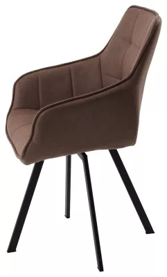 Стул СОЛИС 360 град. поворот.  Федерика Шоколад, иск.замша / черный каркас