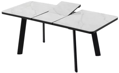 Стол НОРД 140  ОНИКС, керамика / Черный каркас