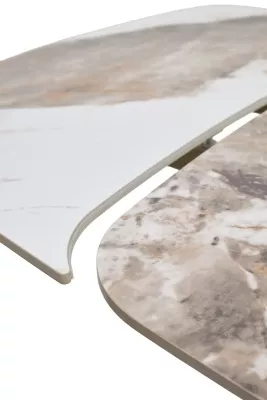 Стол МАТИАС (MATIAS) 180 цвет ПАНДОРА (GLOSS LUXURY PANDORA SOLID CERAMIC) / ШАМПАНЬ, ®DISAUR