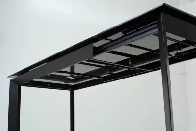 Стол CREMONA 180 KL-99 Белый мрамор матовый, итальянская керамика / черный каркас, ®DISAUR