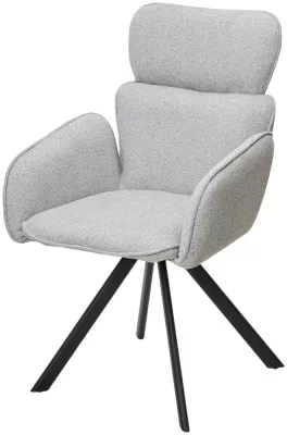 Стул LONG 360 град. поворот. NS10 Серый, букле / черный каркас, М-City
