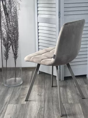 Стул CHILLI SQUARE G062-13 кварцевый, велюр/ латте каркас М-City