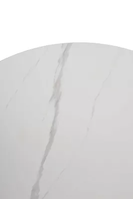 Стол КАПРИКОРН (CAPRICORN) 120 см нераскладной, цвет WHITE MARBLE, керамика / орех темный