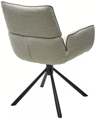 Стул VIRS 360 град. поворот. с возвратом, EDELWEISS#1 белый, букле/ JC531-7 беж/ Черный, ®DISAUR