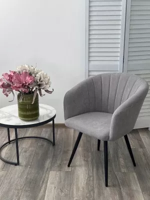 Стул RUNA, 360 град. поворот. B22 Серый, велюр / черный каркас, М-City