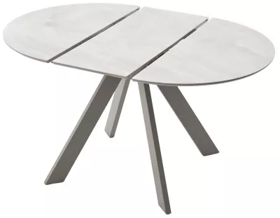 Стол БОНЖУР 100 ОНИКС БЕЖЕВЫЙ, стекло / ЛАТТЕ каркас М-City