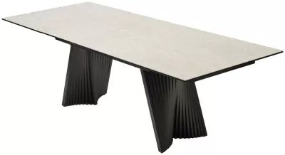 Стол YOAKIM 180 TL-102 Бежевый мрамор, испанская керамика / Темно-серый каркас, ®DISAUR