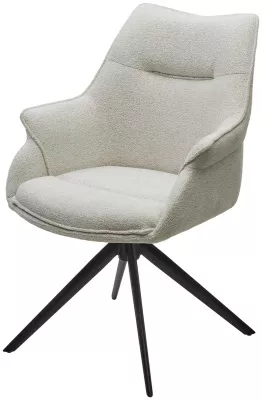Стул OVE 360 град. поворот. RAVEN22 Бежево-белый, ткань / Черный, ®DISAUR