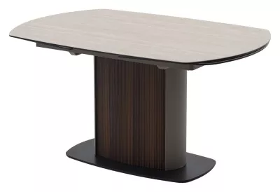 Стол ДАГФИН (DAGFINN) 150 TL-314 повор. сист.раскл., исп. керамика на стекле / Кофе/ Орех, ®DISAUR