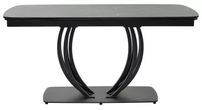 Стол MATERA 160 NERO KL-116 Черный мрамор матовый, итальянская керамика/ черный каркас, ®DISAUR