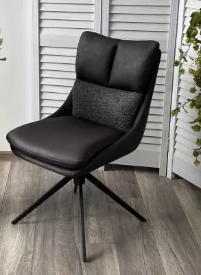 Стул LEROY 360 град. поворот Серый Maison 99# / OTE COBBLE 457 / черный каркас, ®DISAUR