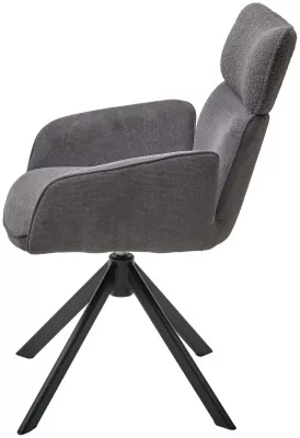 Стул TRIS 360 град. поворот с возвратом, Davis Nowo 92 серый, букле /Point 90 серый/ Черный, ®DISAUR