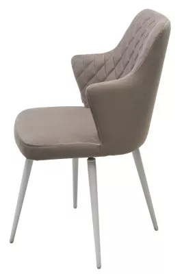 Стул ГЕРМАН (HERMAN) 360 град. ЛАТТЕ #25, велюр / белый каркас