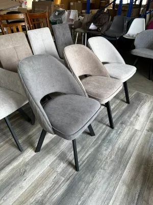 Стул ДУНА (DUNA) 360 град. поворот. B28 Темно-серый, велюр / черный каркас