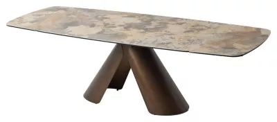 Стол КАЛЬДЕРОН (CALDERON) 180 цвет TL-137  матовый, исп керамика / МЕДНЫЙ БРАШИРОВАННЫЙ, ®DISAUR