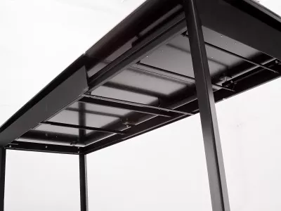 Стол CREMONA 140 MATTE STATUARIO Белый мрамор матовый, керамика/ черный каркас, ®DISAUR