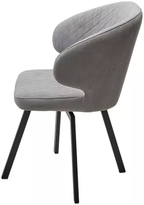 Стул ХИЛТОН 360 град., цвет B22 Серый, велюр / черный каркас М-City