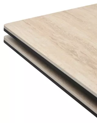 Стол КОСТА (COSTA) 180 ТРАВЕРТИН (MATTE SPANISH TRAVERTINE) керамика/ Латте / Орех натур, ®DISAUR