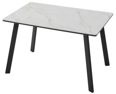 Стол ТИК ТАК 120 цвет ОНИКС, керамика / Черный каркас