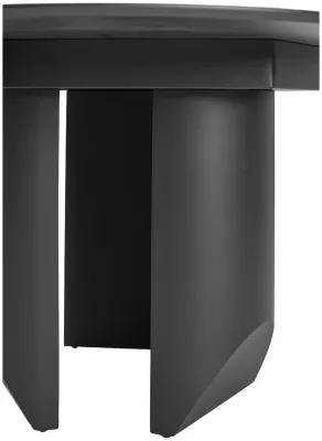 Стол КОЛИЗЕЙ D140 ARCTIC OCEAN, Белый мрамор, керамика / Черный каркас М-City