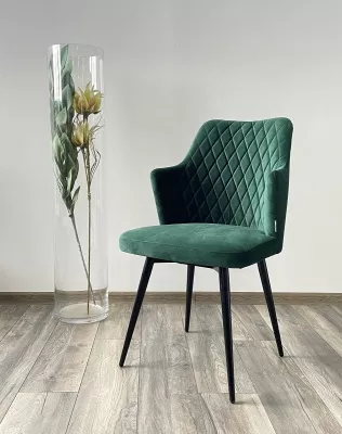 Стул HERMAN 360 град. ЗЕЛЕНЫЙ #19, велюр / черный каркас М-City