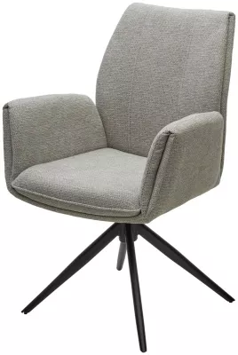 Стул YOZEF 360 град. поворот. KN01-04 Светло-серый, ткань / Черный, ®DISAUR
