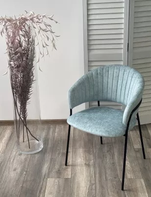 Стул ГЕММА, цвет RAIN 7 breeze, велюр / черный каркас М-City